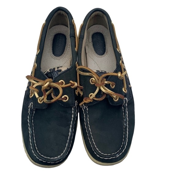 Sperry Top-Sider Womens Leopard Cheetah Boat Shoes Size 8 M Black 9174715 - Picture 2 of 9
